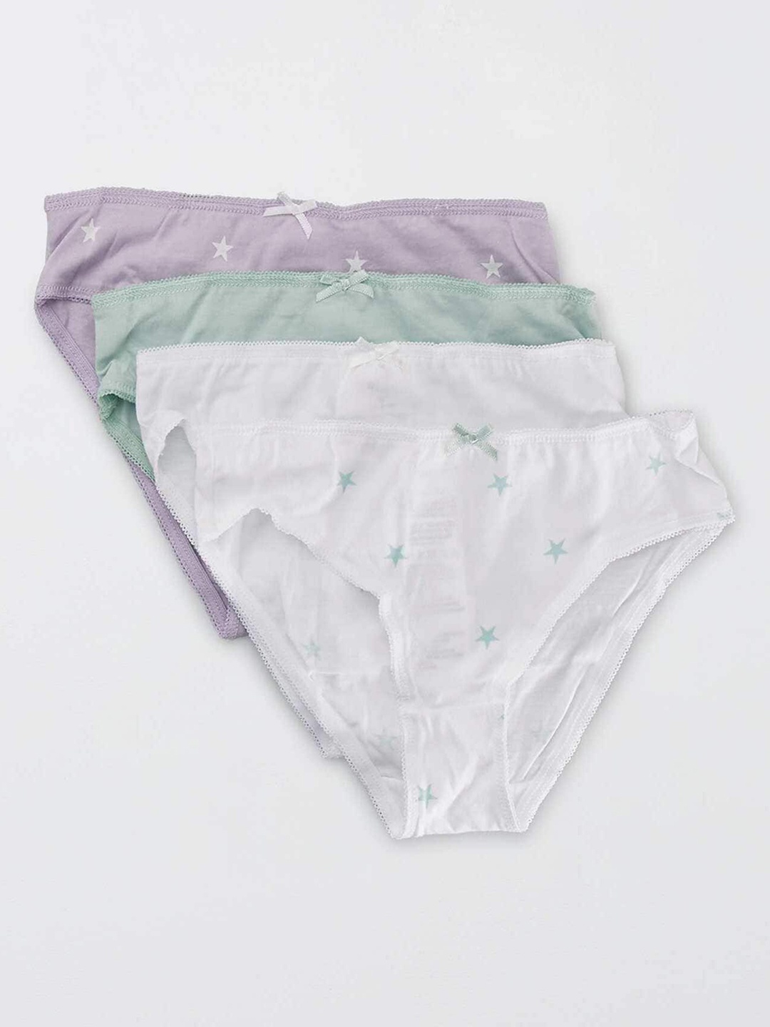 

KIABI Kids Pack Of 4 Pure Cotton Basic Briefs, Purple