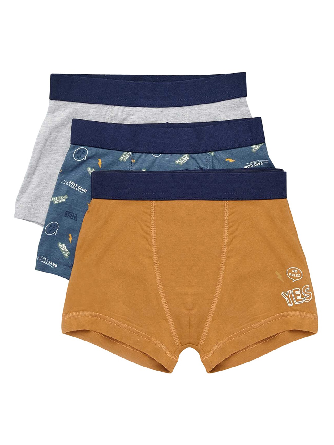 

KIABI Pack Of 3 Mid Rise Trunks XD057BL_DOG-BLUE