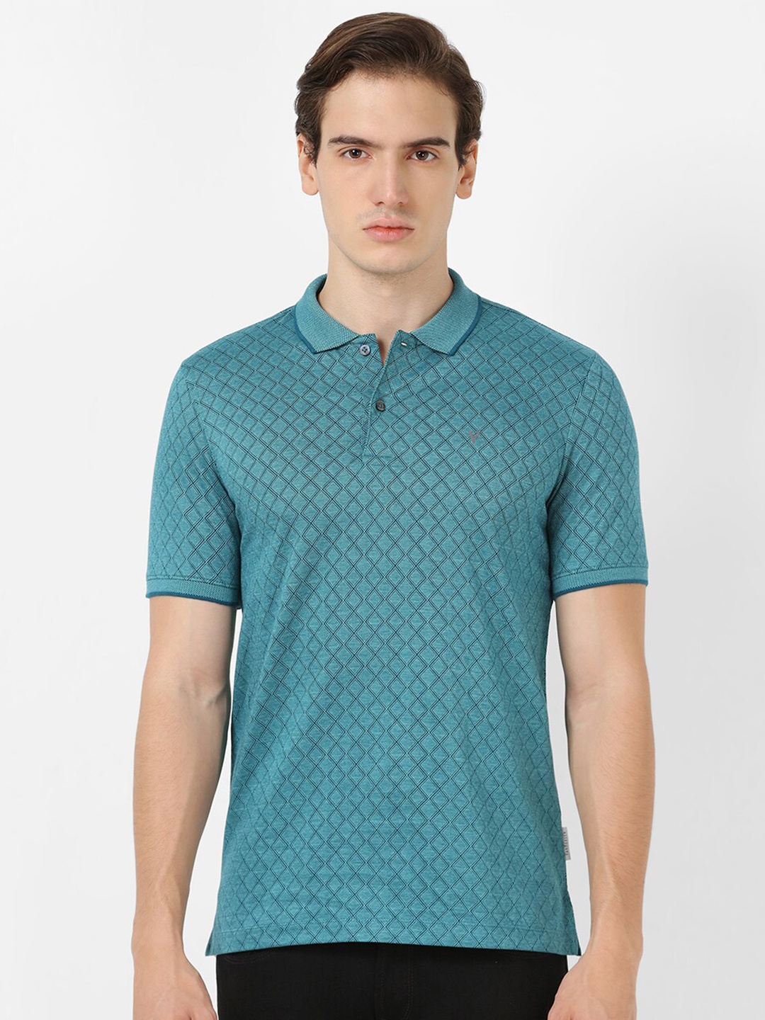 

Van Heusen Men Printed Polo Collar Pockets T-shirt, Blue