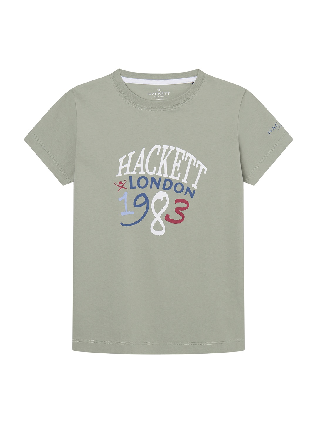 HACKETT LONDON Boys Typography Printed Applique T-shirt, Green