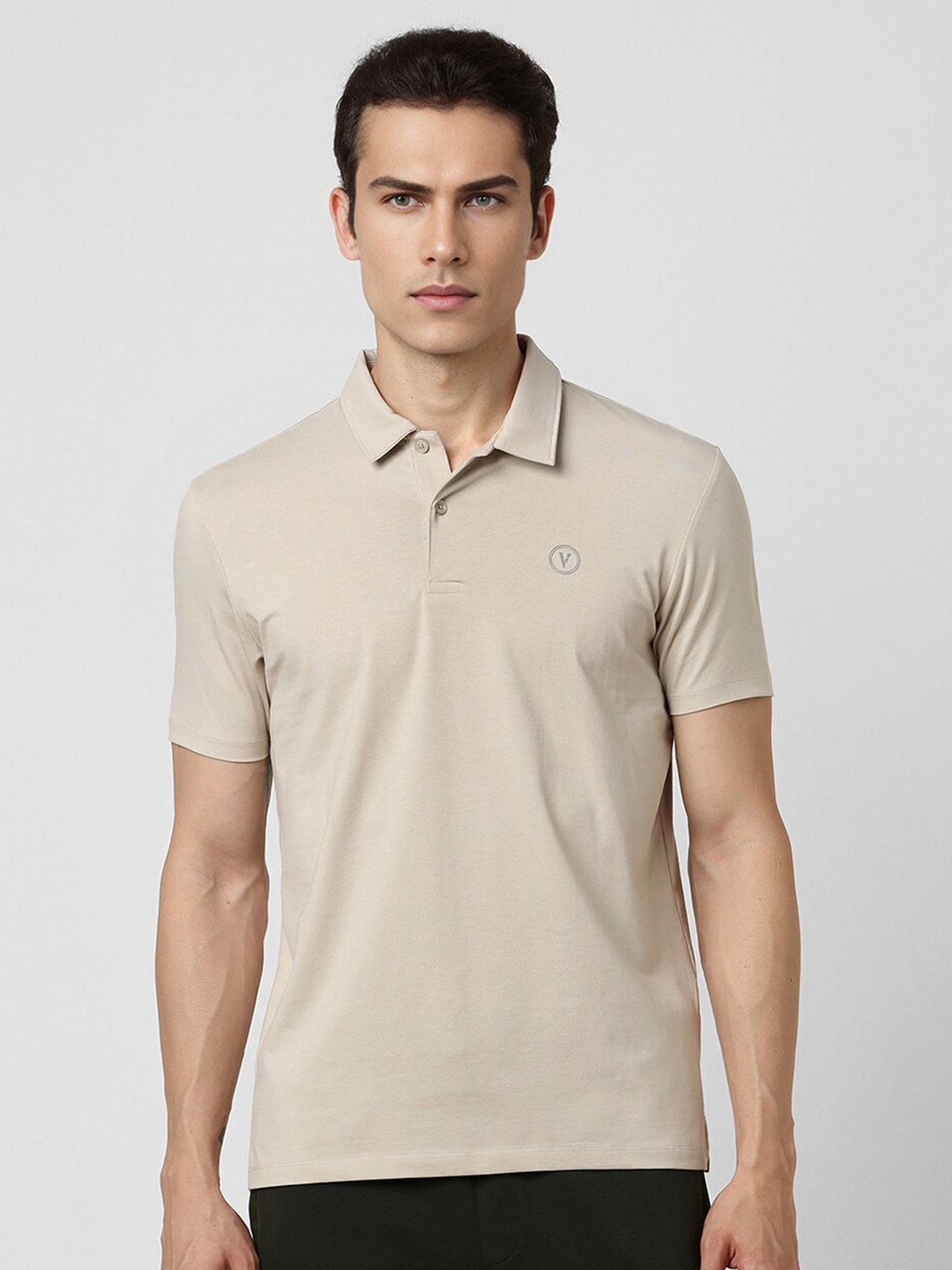 

Van Heusen Flex Men Polo Collar T-shirt, Beige
