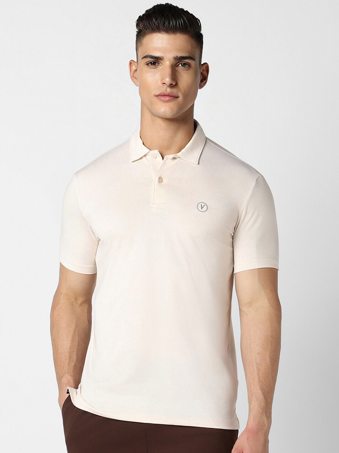 

Van Heusen Flex Men Polo Collar T-shirt, Cream