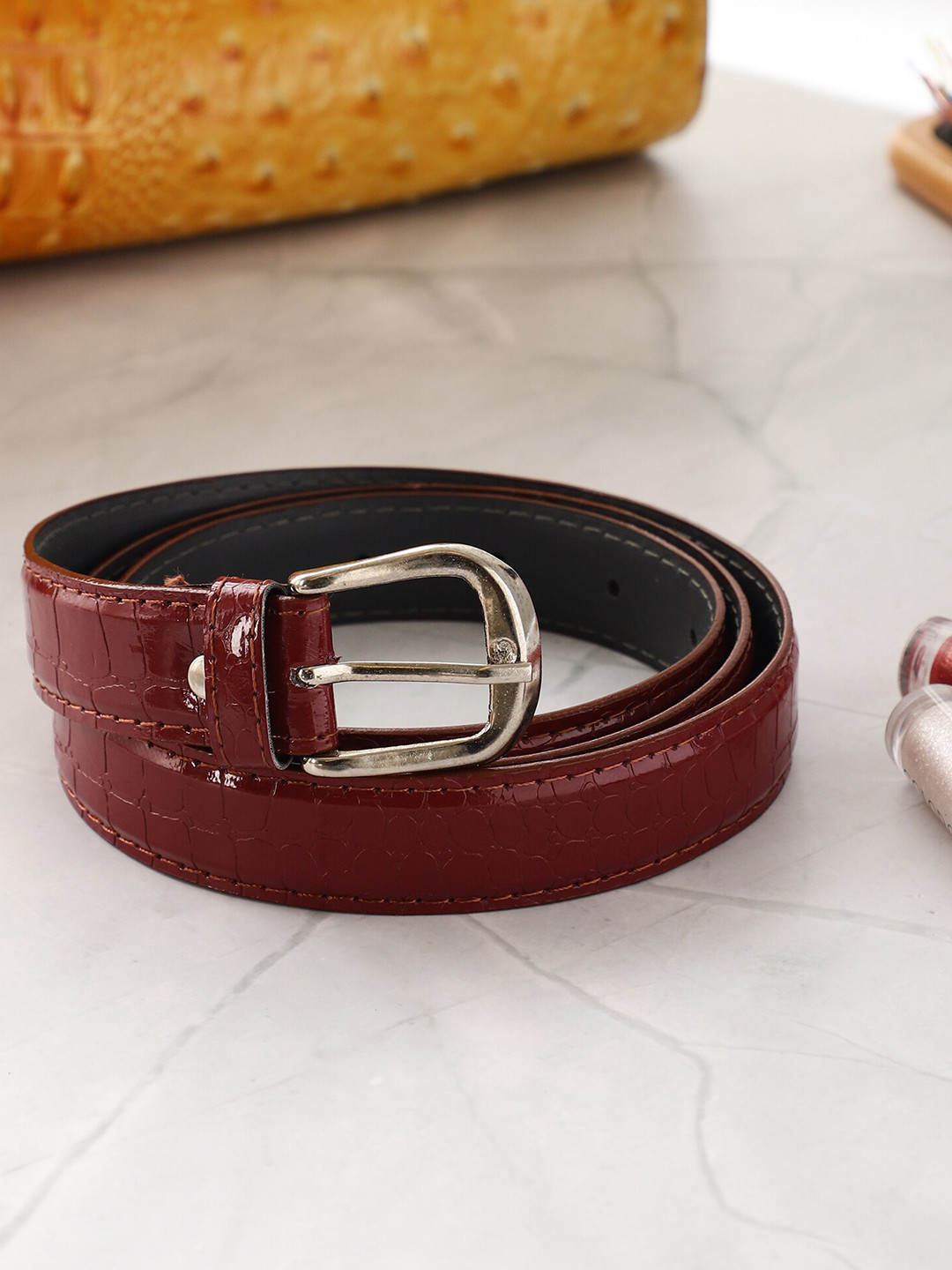 

DIAN Women Textured Belt, Maroon