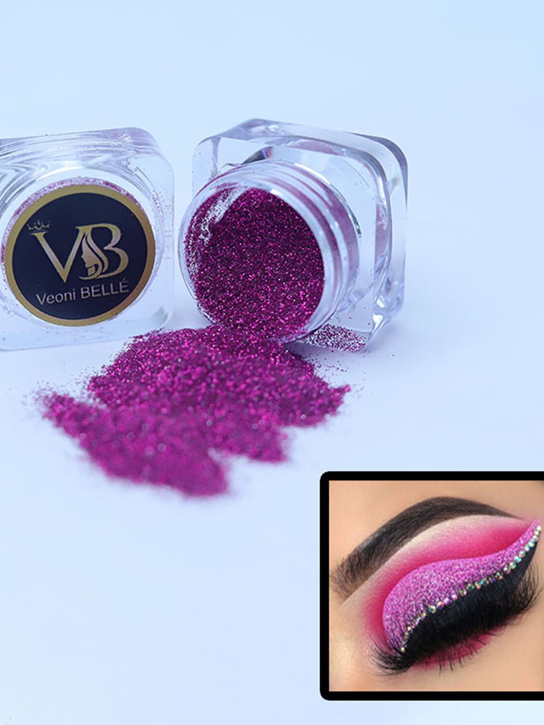 

Veoni BELLE Holographic Set Of 2 HD Glitter Eyeshadow-5g Each-Frozen Pink-Sapphire Pink