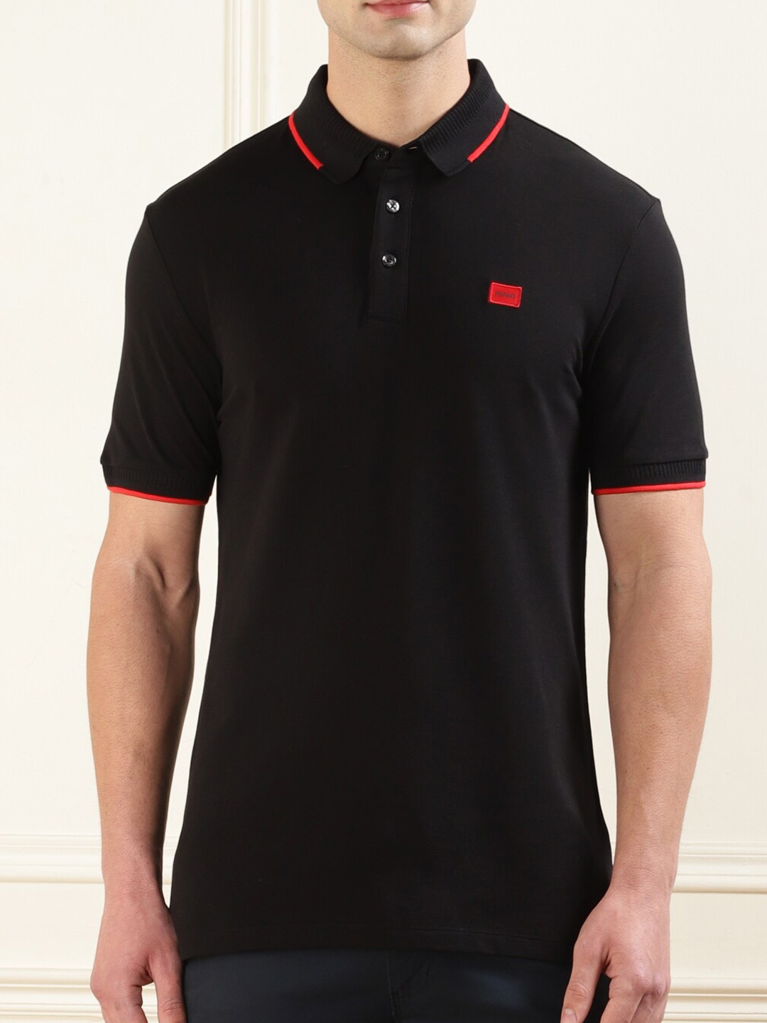 

HUGO Men Polo Collar Pockets T-shirt, Black