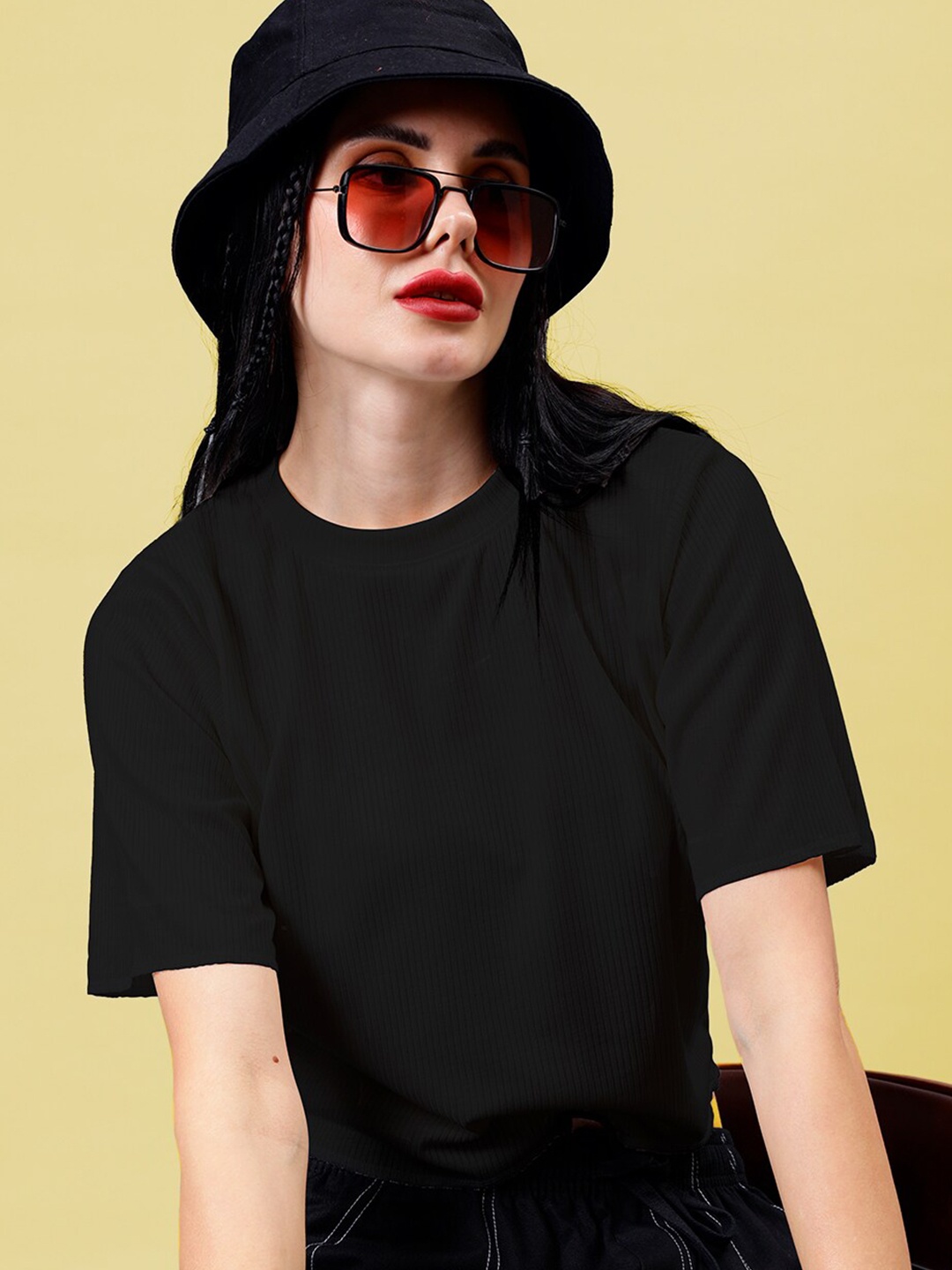

Mad Over Print Crop Top, Black