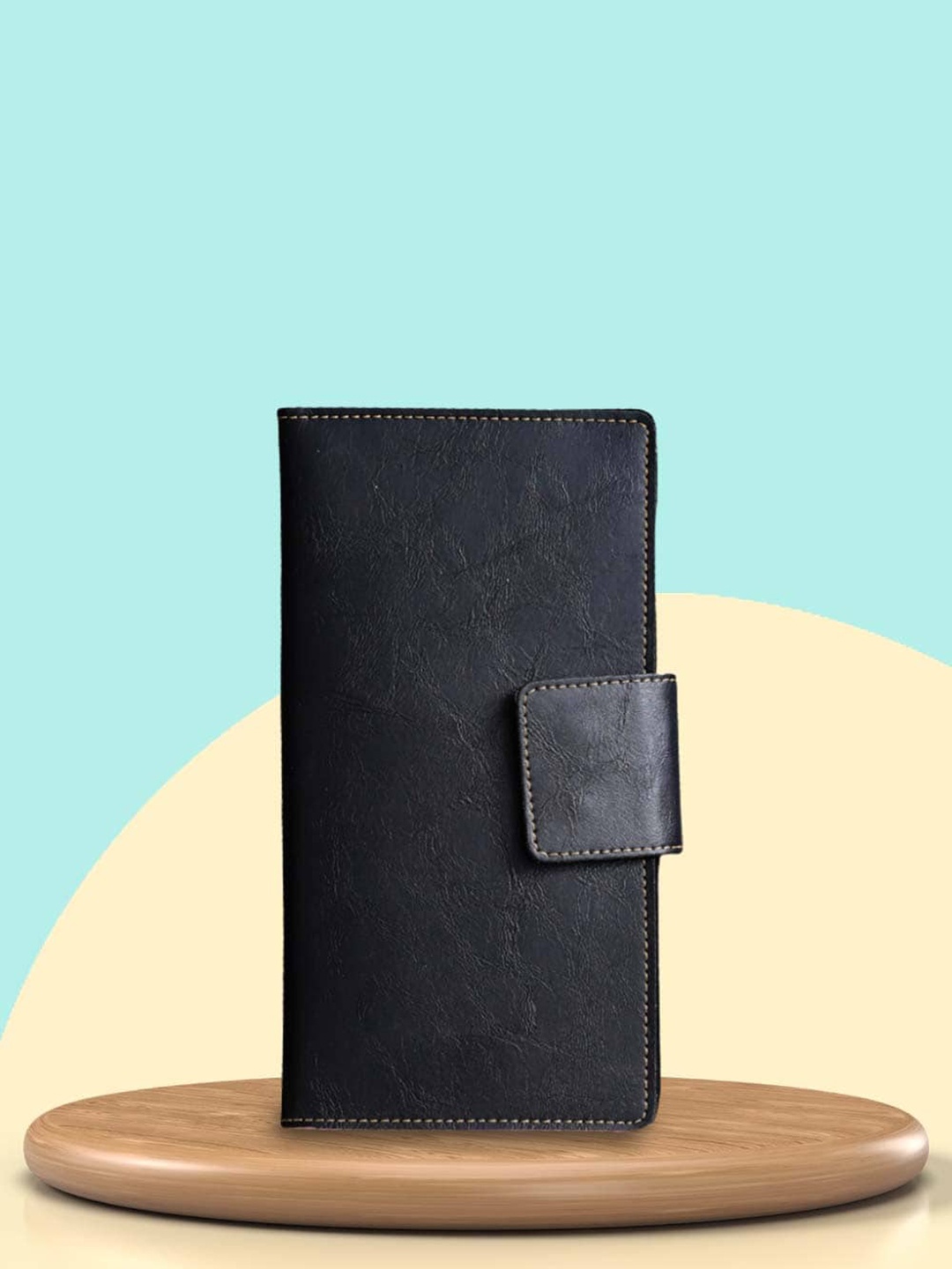 

Vorak Ahimsa Unisex Textured Leather Passport Holder, Black
