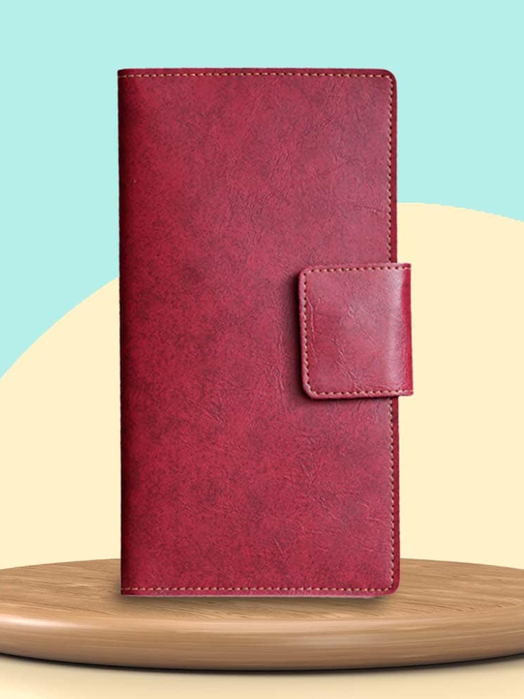 

Vorak Ahimsa Unisex Leather Passport Holder, Maroon