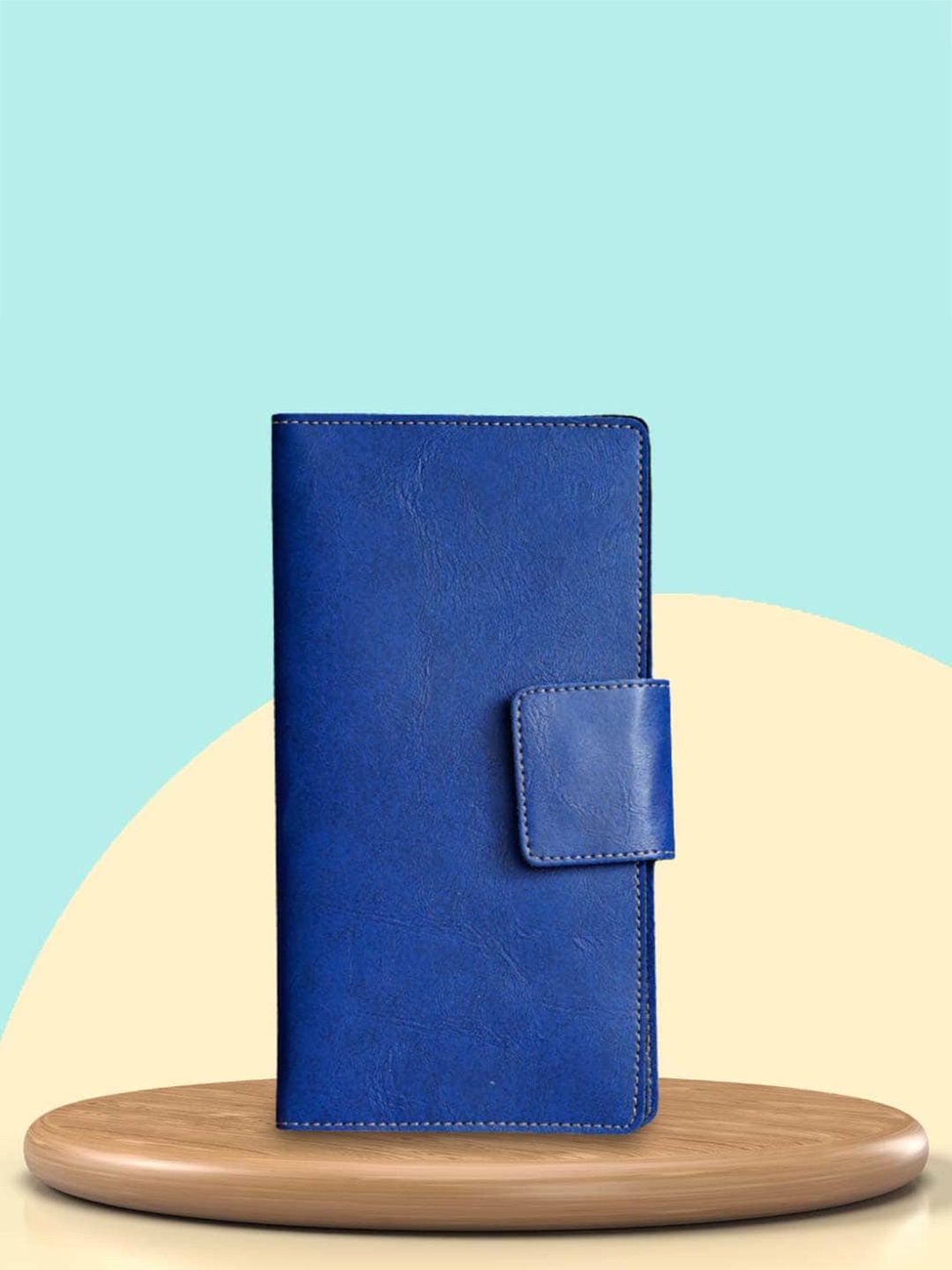 

Vorak Ahimsa Unisex Textured Leather Passport Holder, Blue