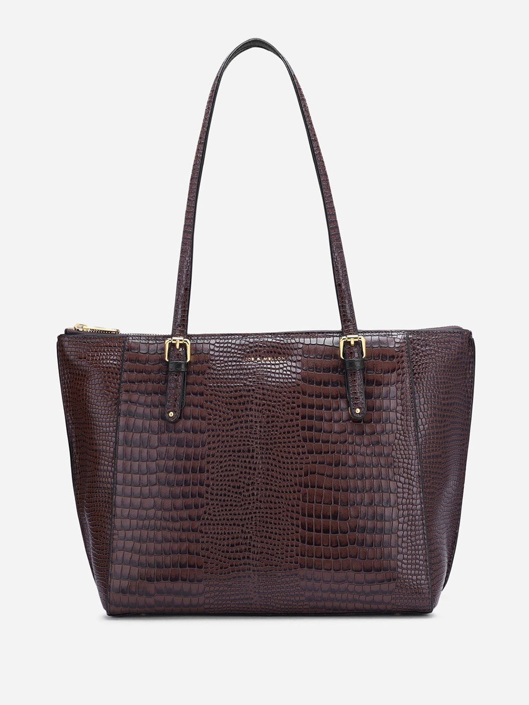 

Joe & Mellon Animal Textured Leather Structured Shoulder Bag, Brown