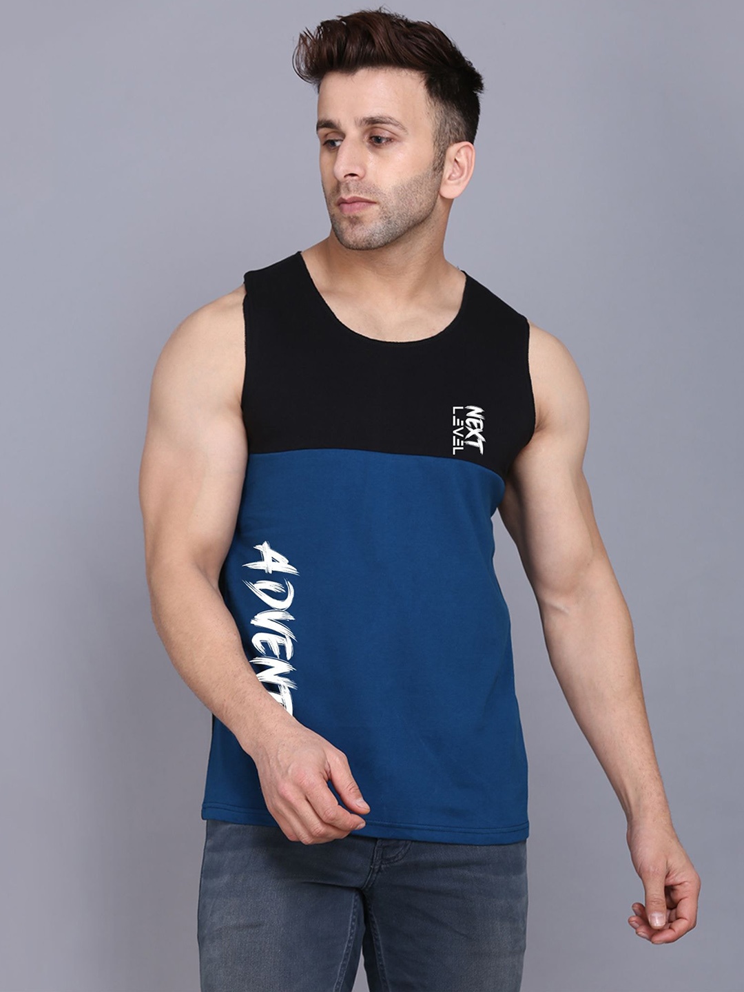 

SLOWLORIS Colourblocked Gym Vests, Black