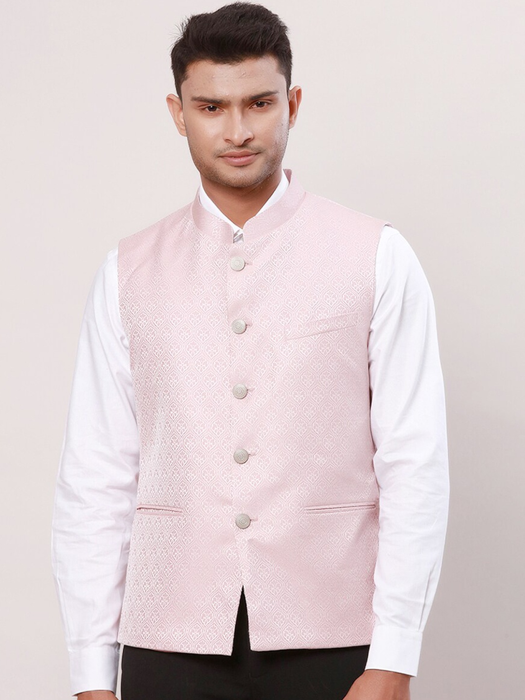 

Raymond Woven Design Contemporary Fit Formal Waistcoat, Red