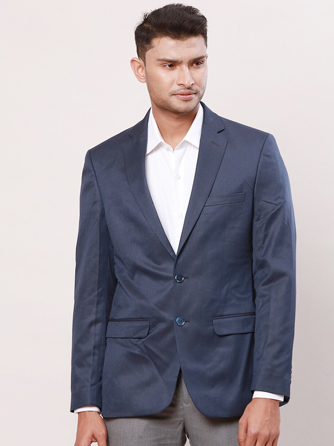 

Raymond Contemporary-Fit Single-Breasted Formal Blazer, Navy blue