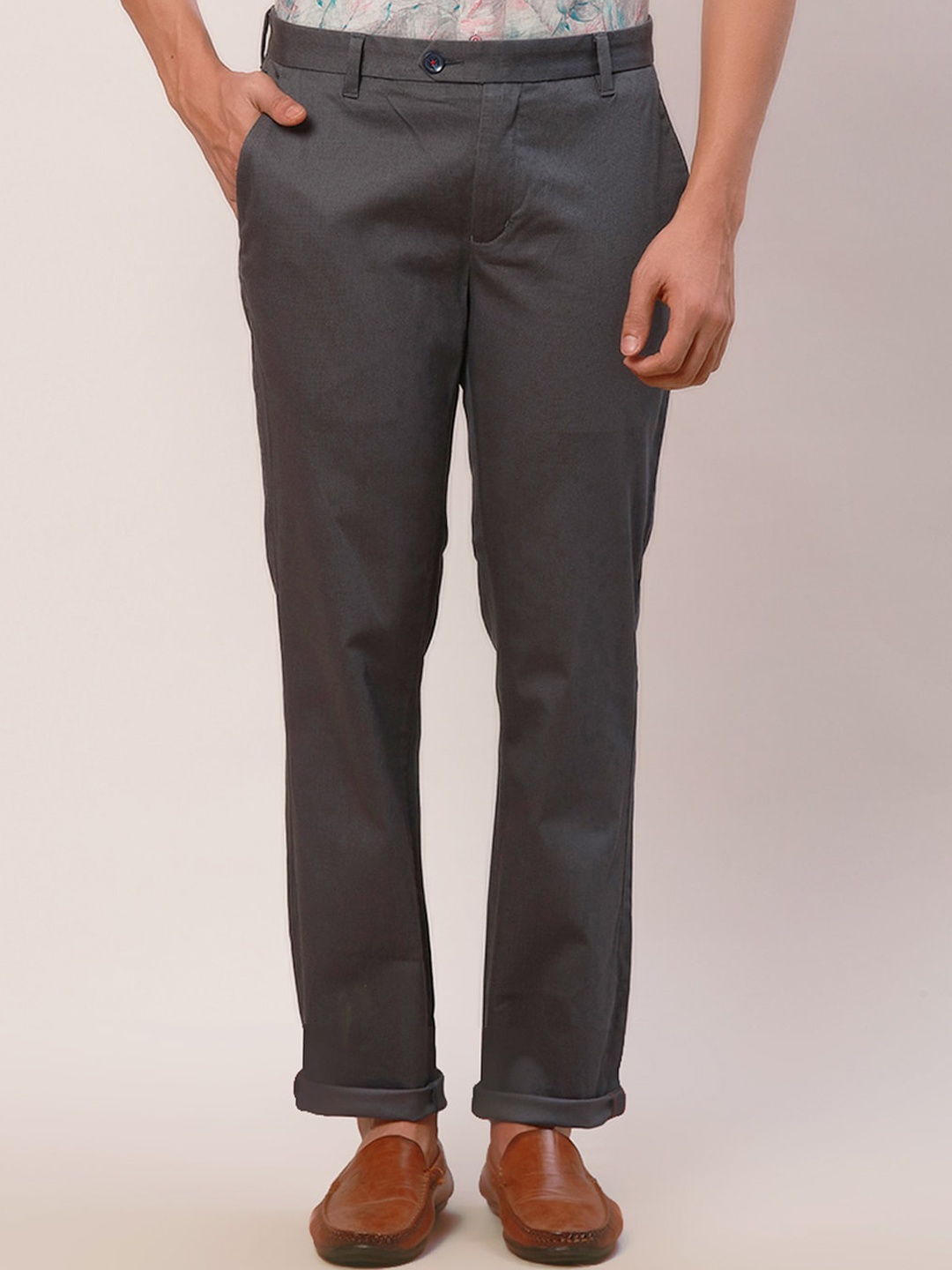 

Raymond Men Mid-Rise Slim Fit Trousers, Blue