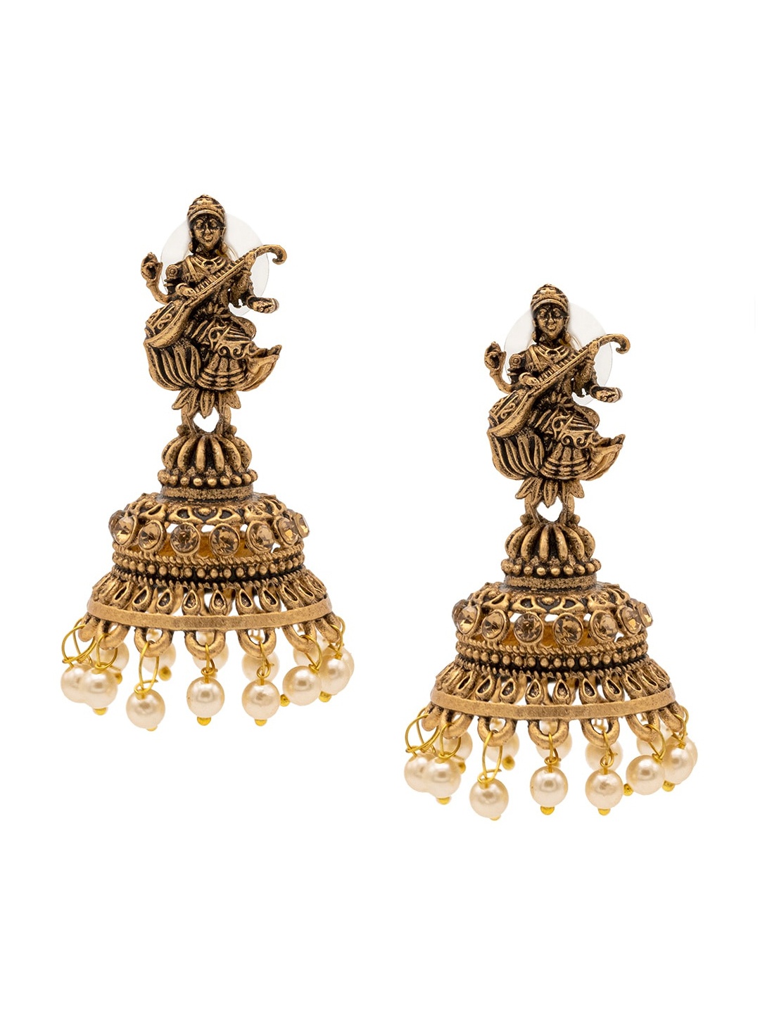 

Shining Jewel - By Shivansh Contemporary Jhumkas Earrings, Gold