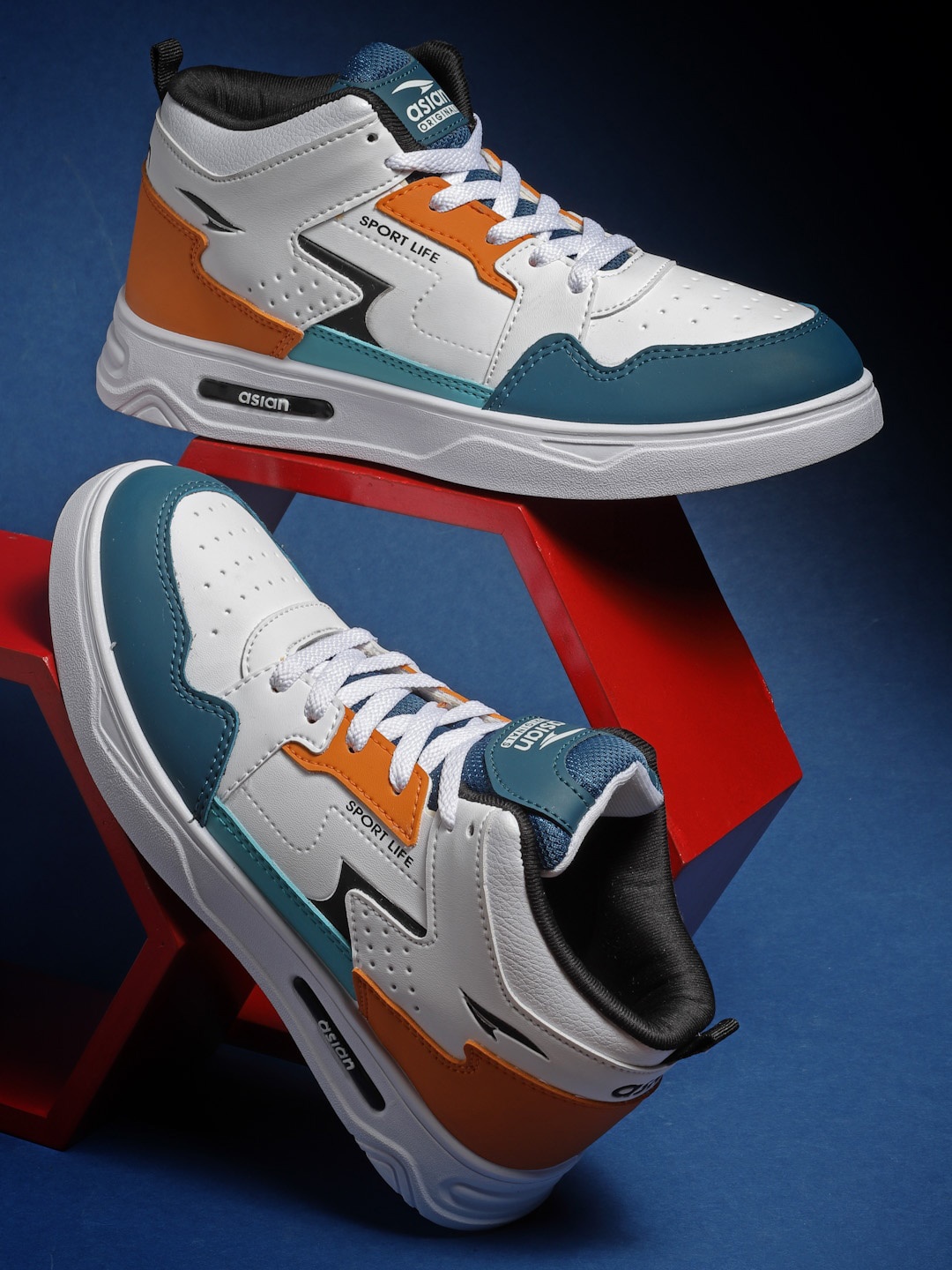 

ASIAN Men Colourblocked Sneakers, White