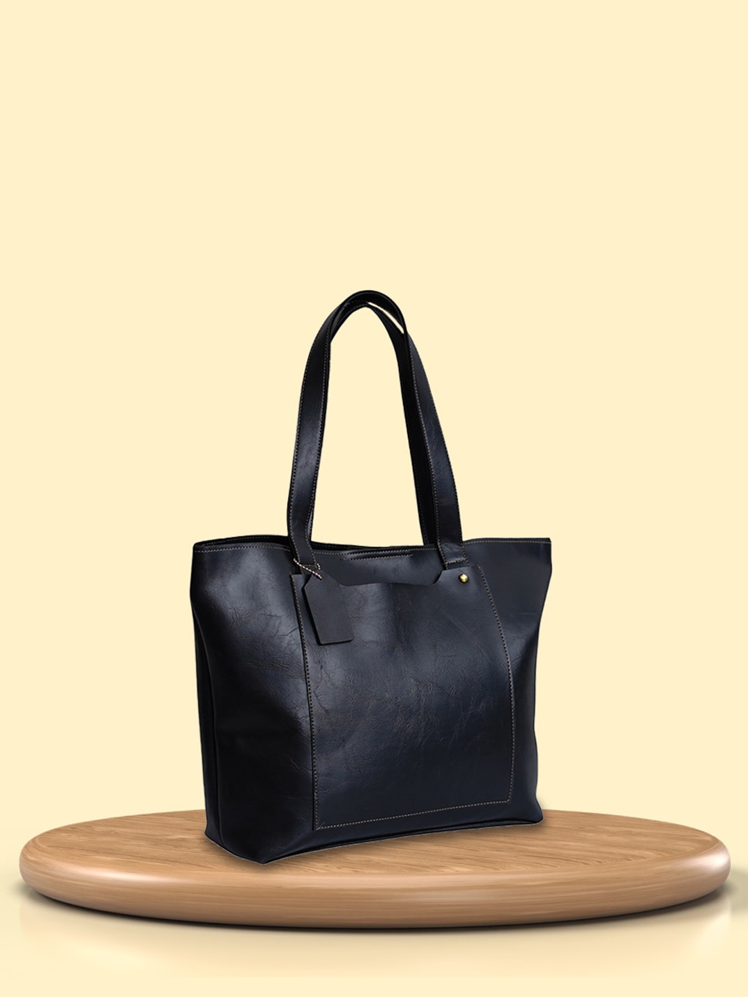 

Vorak Ahimsa Oversized Shopper Tote Bag with Tasselled, Black