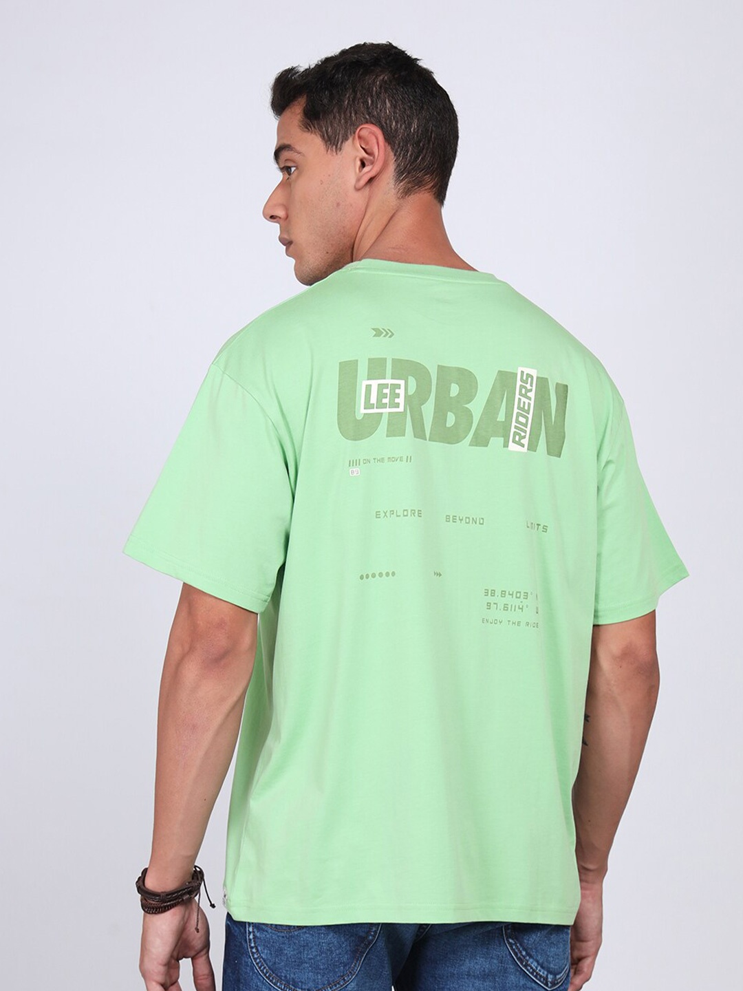

Lee Men Printed Crew Neck Oversize Fit Tshirt, Green