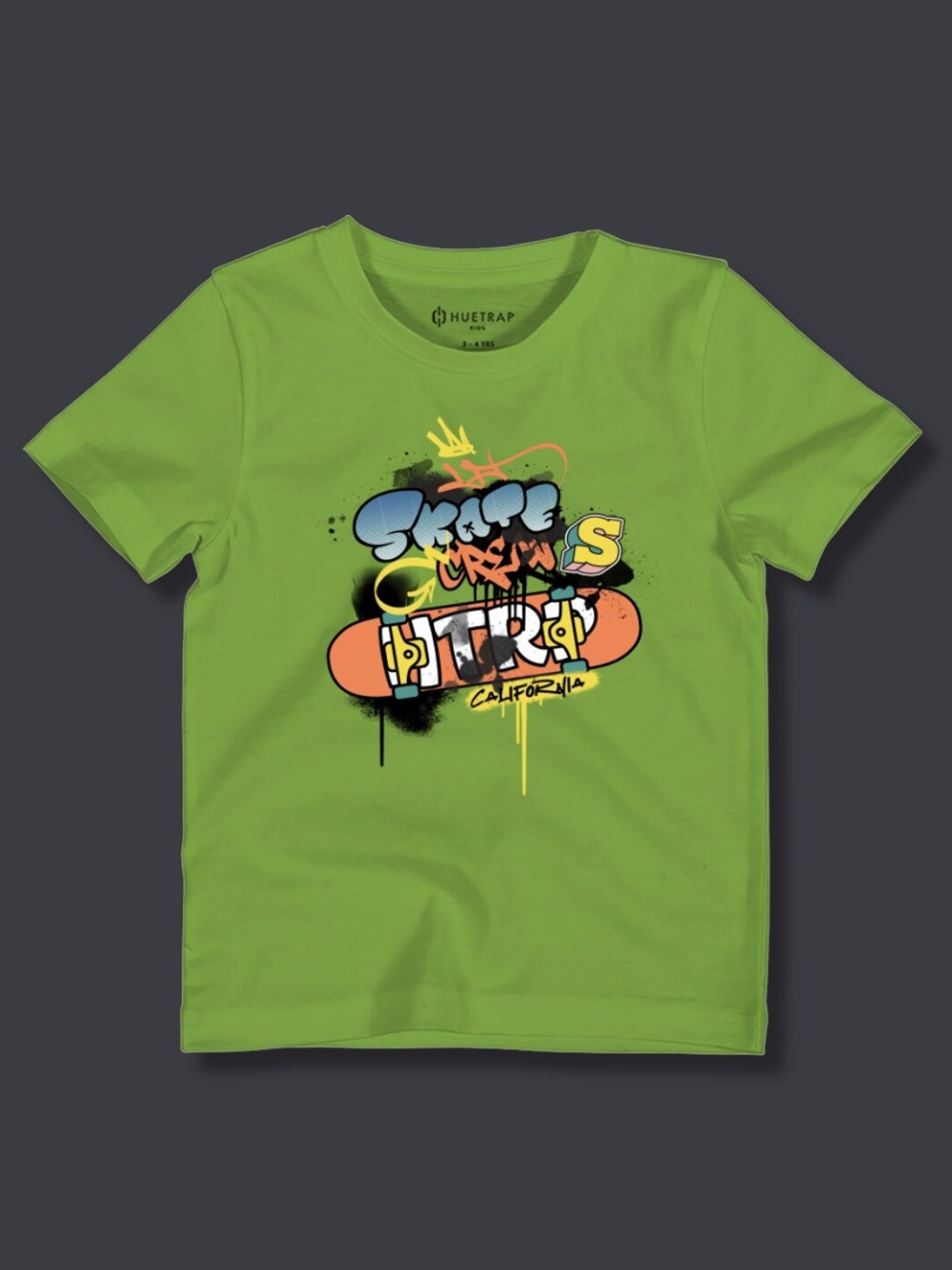 

Huetrap Boys Printed Applique T-shirt, Green