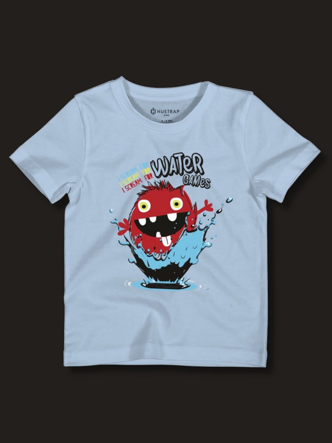 

Huetrap Boys Printed Applique T-shirt, Blue