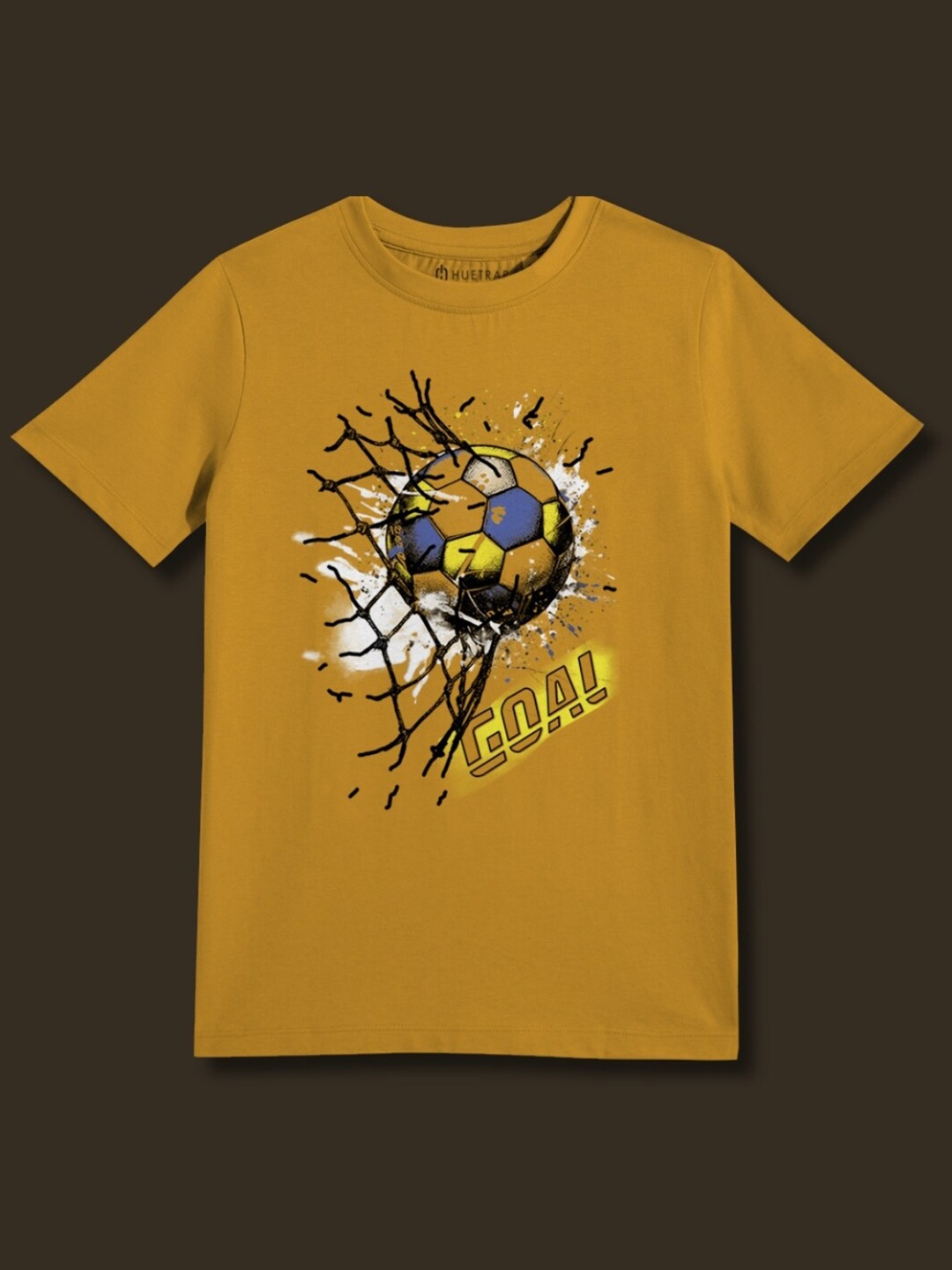 

Huetrap Boys Typography Printed Applique T-shirt, Yellow