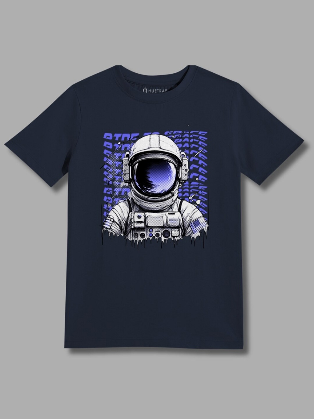 

Huetrap Boys Printed Applique T-shirt, Navy blue