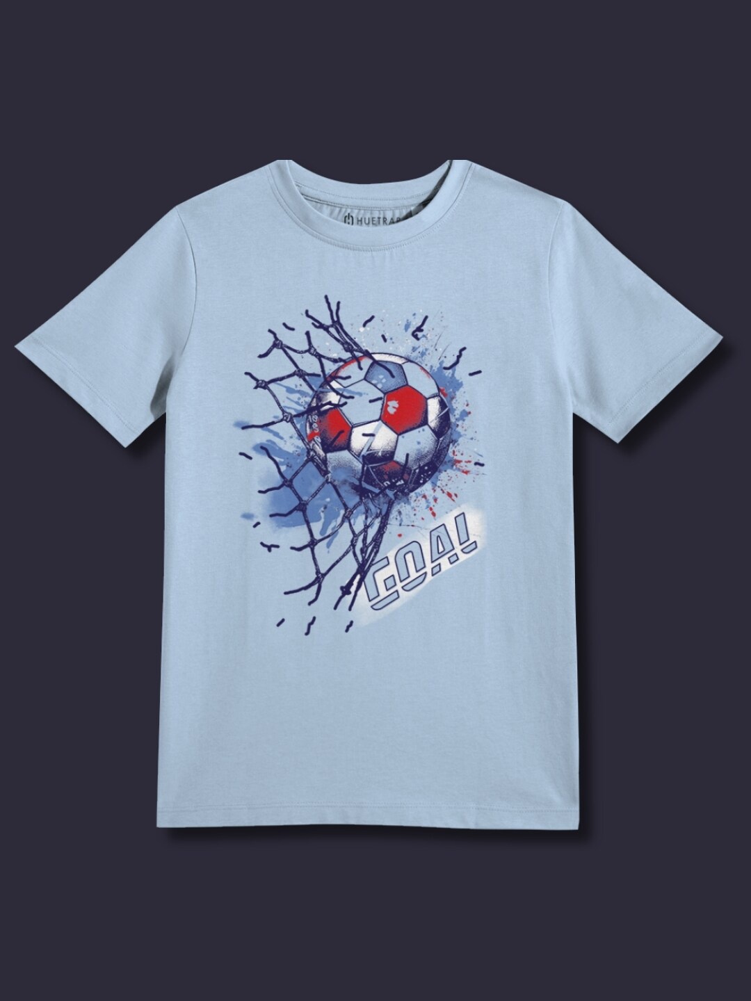 

Huetrap Boys Printed Applique T-shirt, Blue