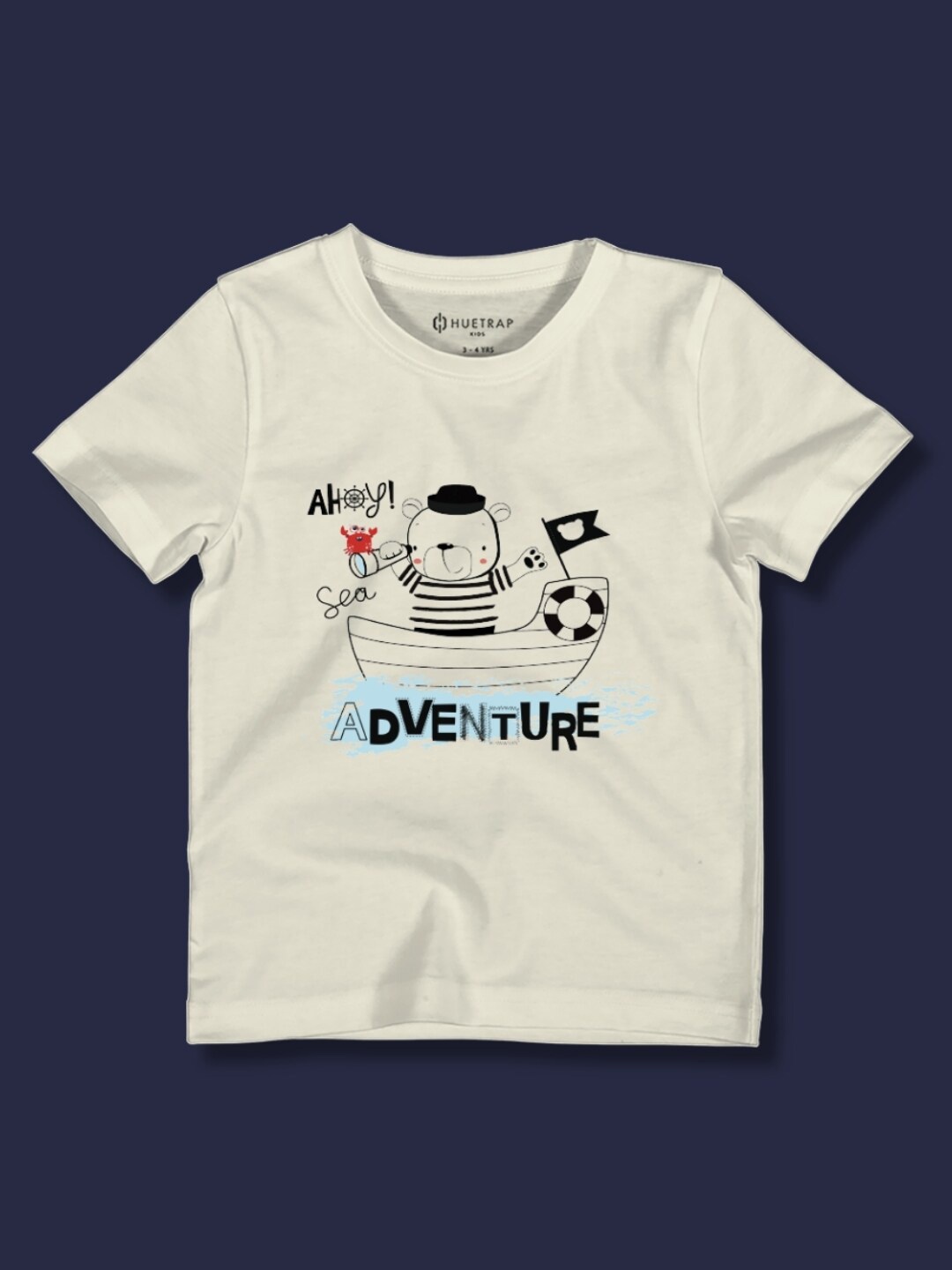 

Huetrap Boys Printed Applique T-shirt, Off white