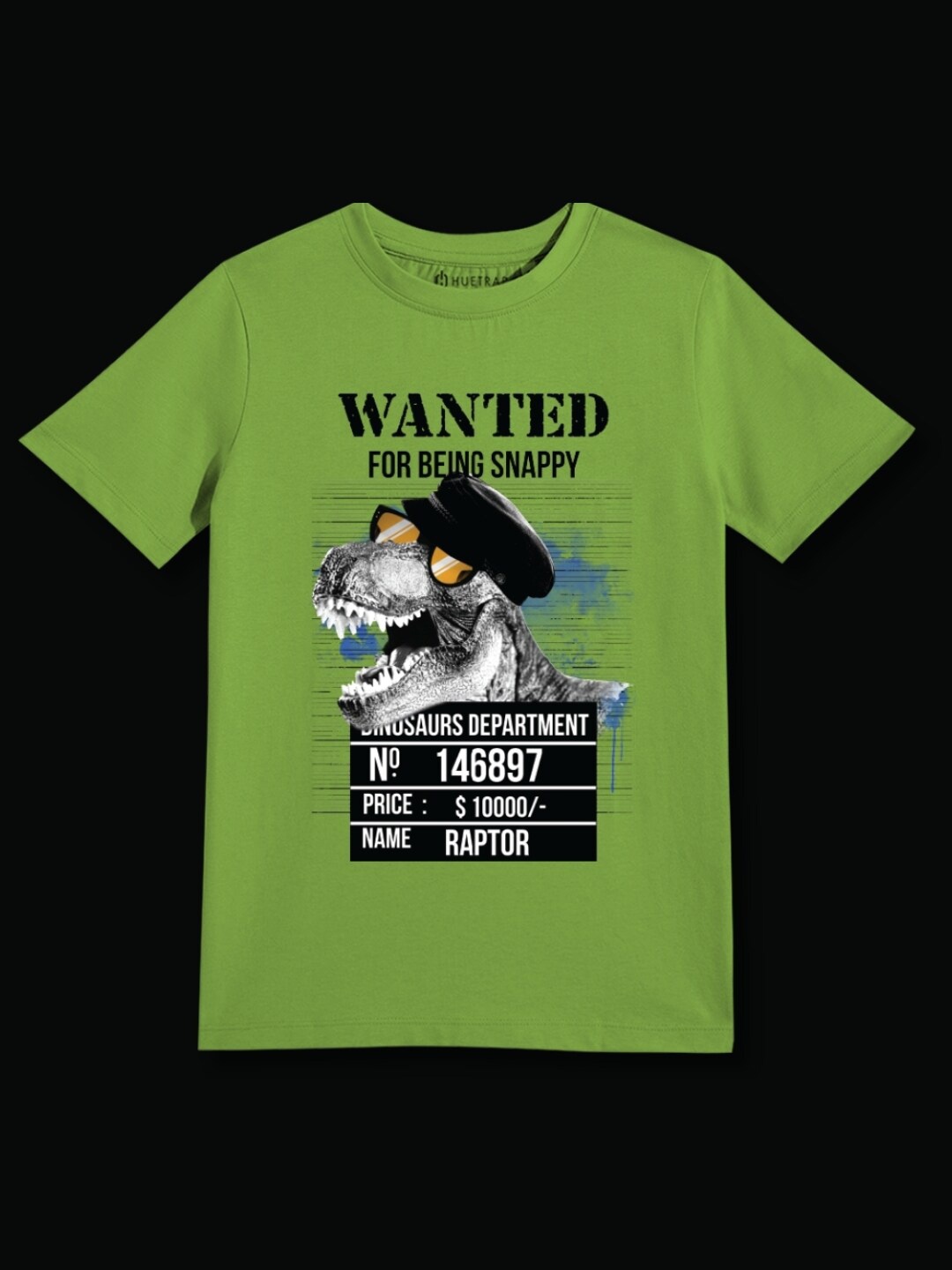 

Huetrap Boys Typography Printed Applique T-shirt, Green