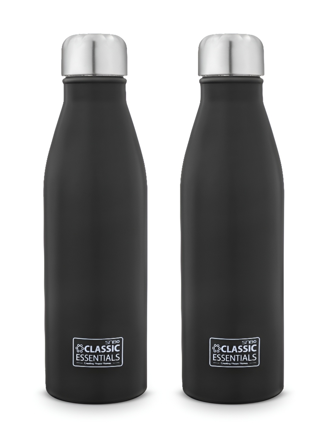 

Classic Essentials Black 2 Pieces Stainless Steel Water Bottles 1 L Each