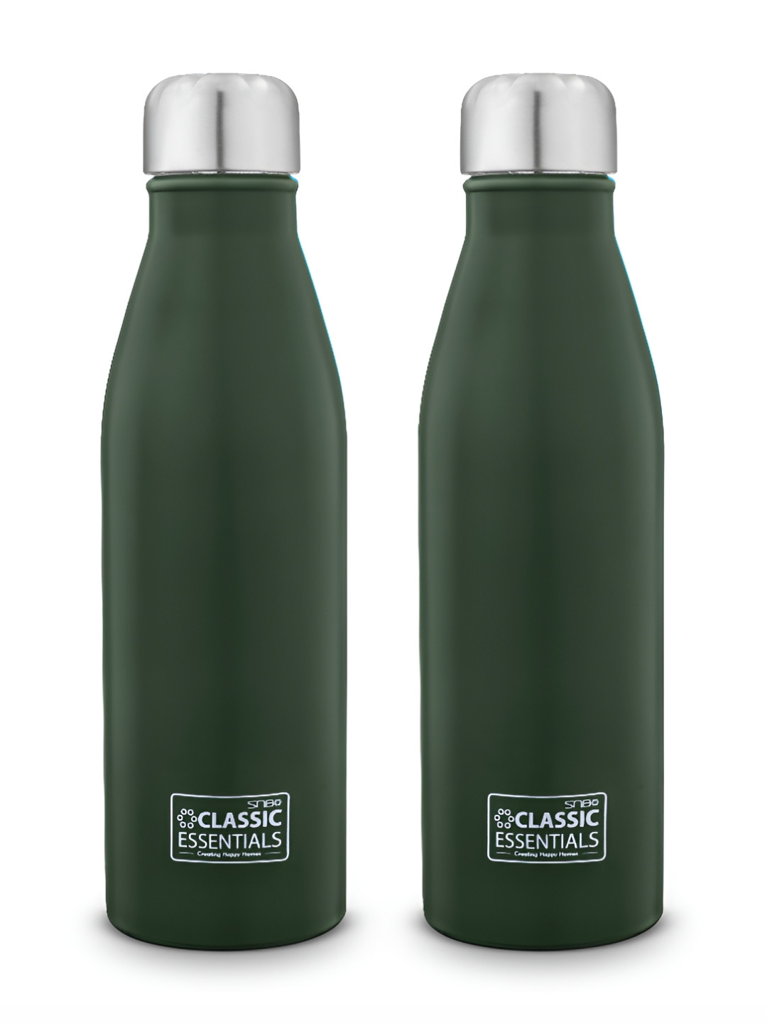 

Classic Essentials Green 2 Pieces Stainless Steel Solid Water Bottle 1l