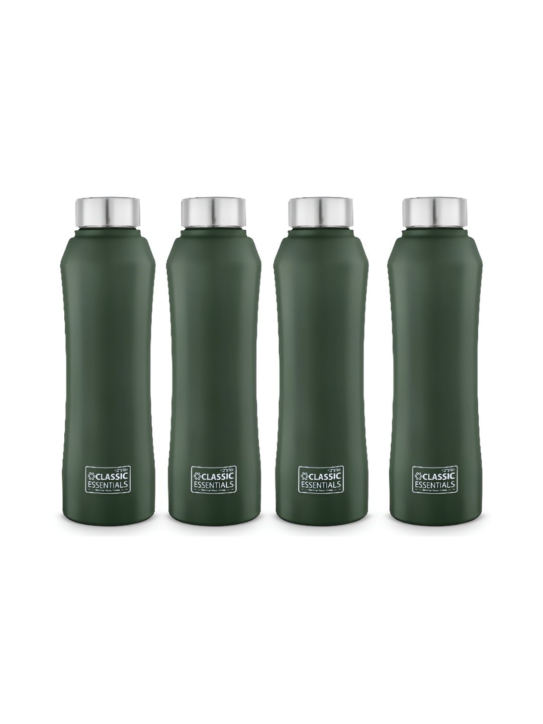 

Classic Essentials Green & Steel 4 Pieces Stainless Steel Solid Water Bottle 1l