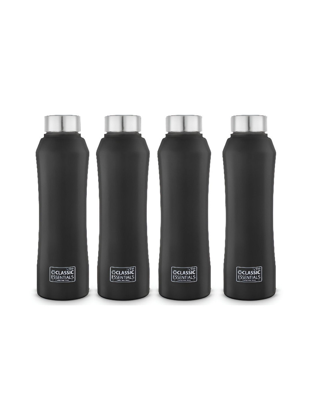 

Classic Essentials Black 4 Pieces Stainless Steel Water Bottles 1 L Each