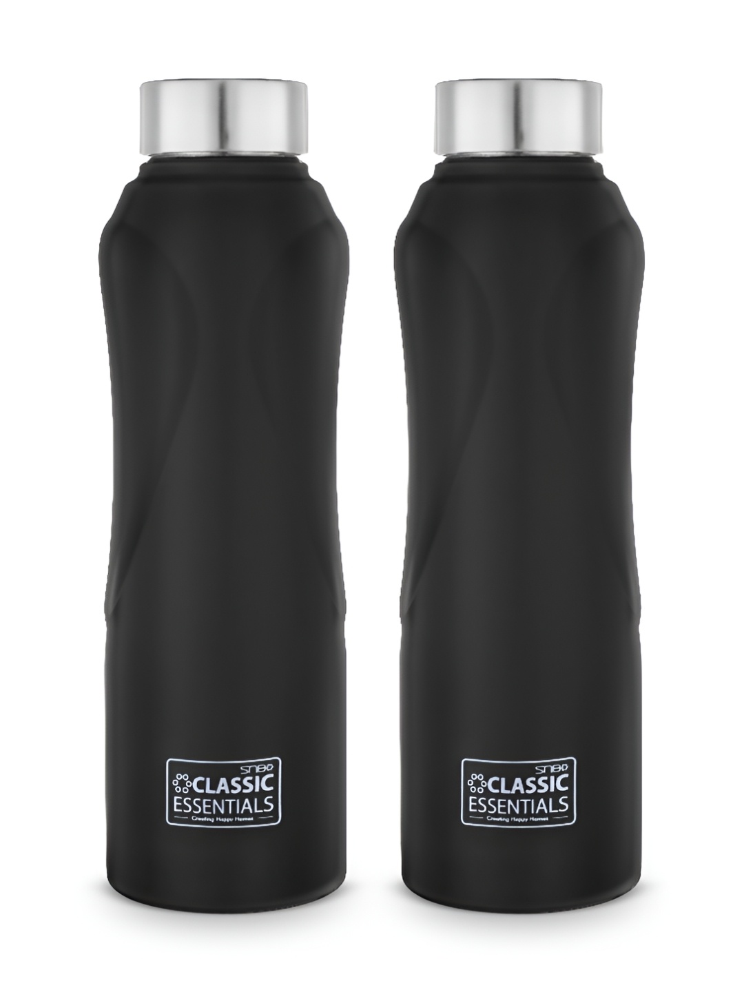 

Classic Essentials Black 2 Pieces Stainless Steel Water Bottles 1 L Each