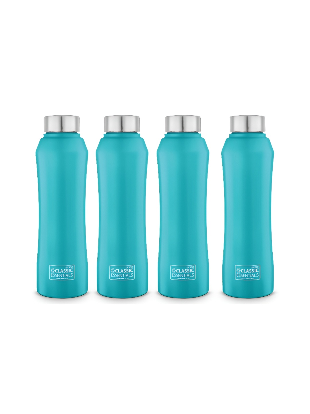 

Classic Essentials Blue & Silver-Toned 4 Pieces Stainless Steel Solid Water Bottle 1 l