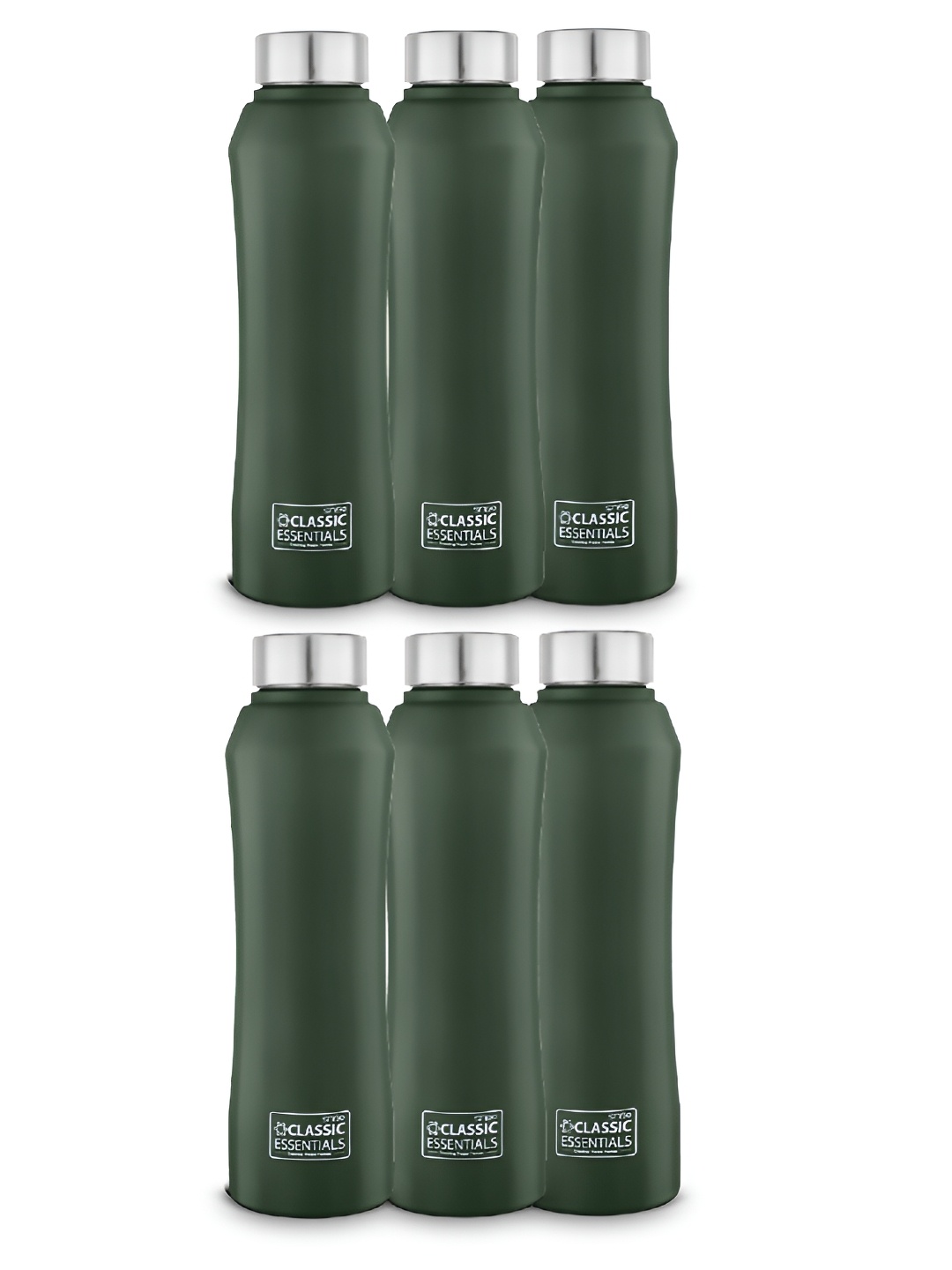 

Classic Essentials Green 6 Pieces Stainless Steel Water Bottles 1 L Each