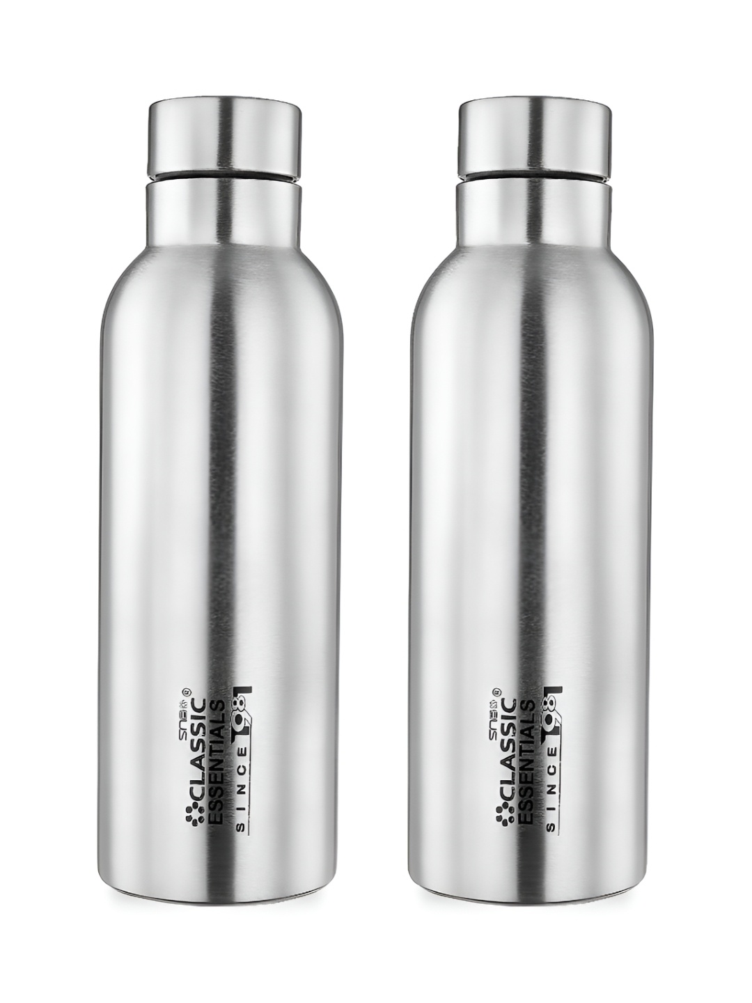 

Classic Essentials Silver-Toned 2 Pieces Stainless Steel Water Bottles 1 L Each