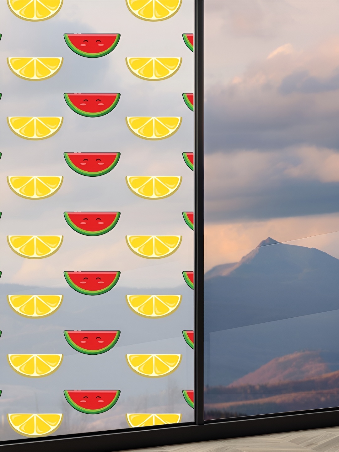 

CVANU Transparent & Yellow Printed Self-Adhesive Waterproof Window Film