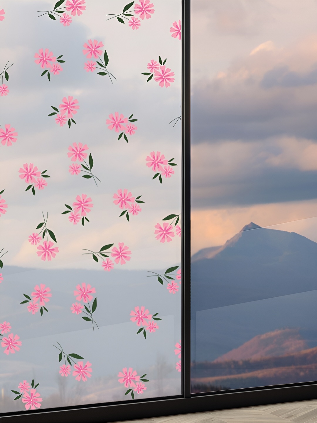 

CVANU Transparent & Pink Printed Self-Adhesive Window Film