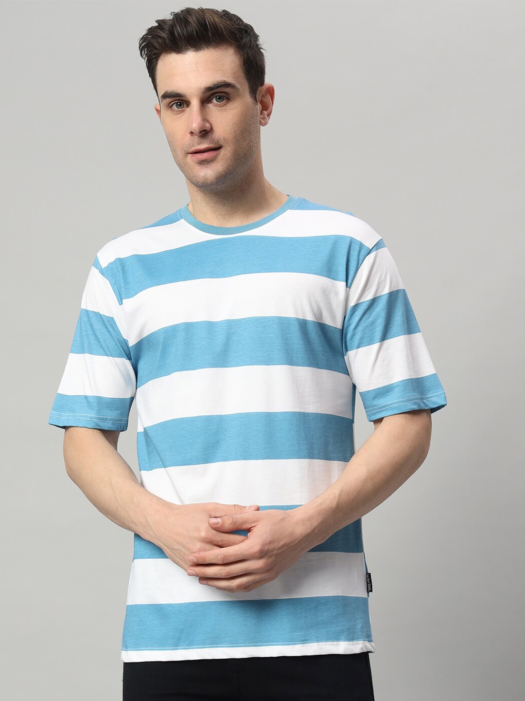 

The Dry State Men Striped Pockets T-shirt, Blue