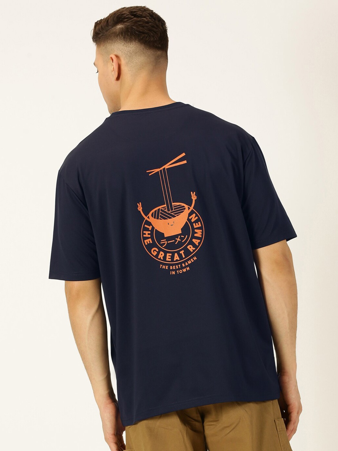 

Thomas Scott Oversized Printed Drop Shoulder Round Neck T-Shirt, Navy blue