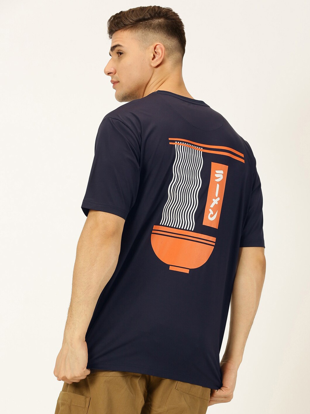

Thomas Scott Oversized Printed Drop Shoulder Round Neck T-Shirt, Navy blue