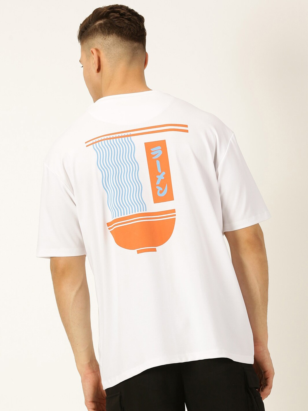 

Thomas Scott Oversized Printed Drop Shoulder Round Neck T-Shirt, White