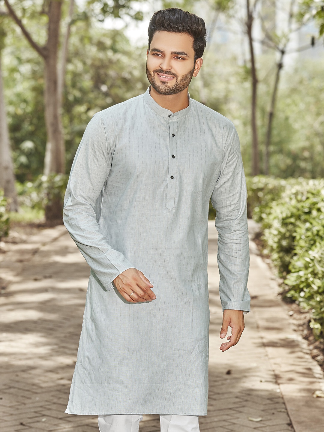 

Authentics Men Gotta Patti Kurta, Grey