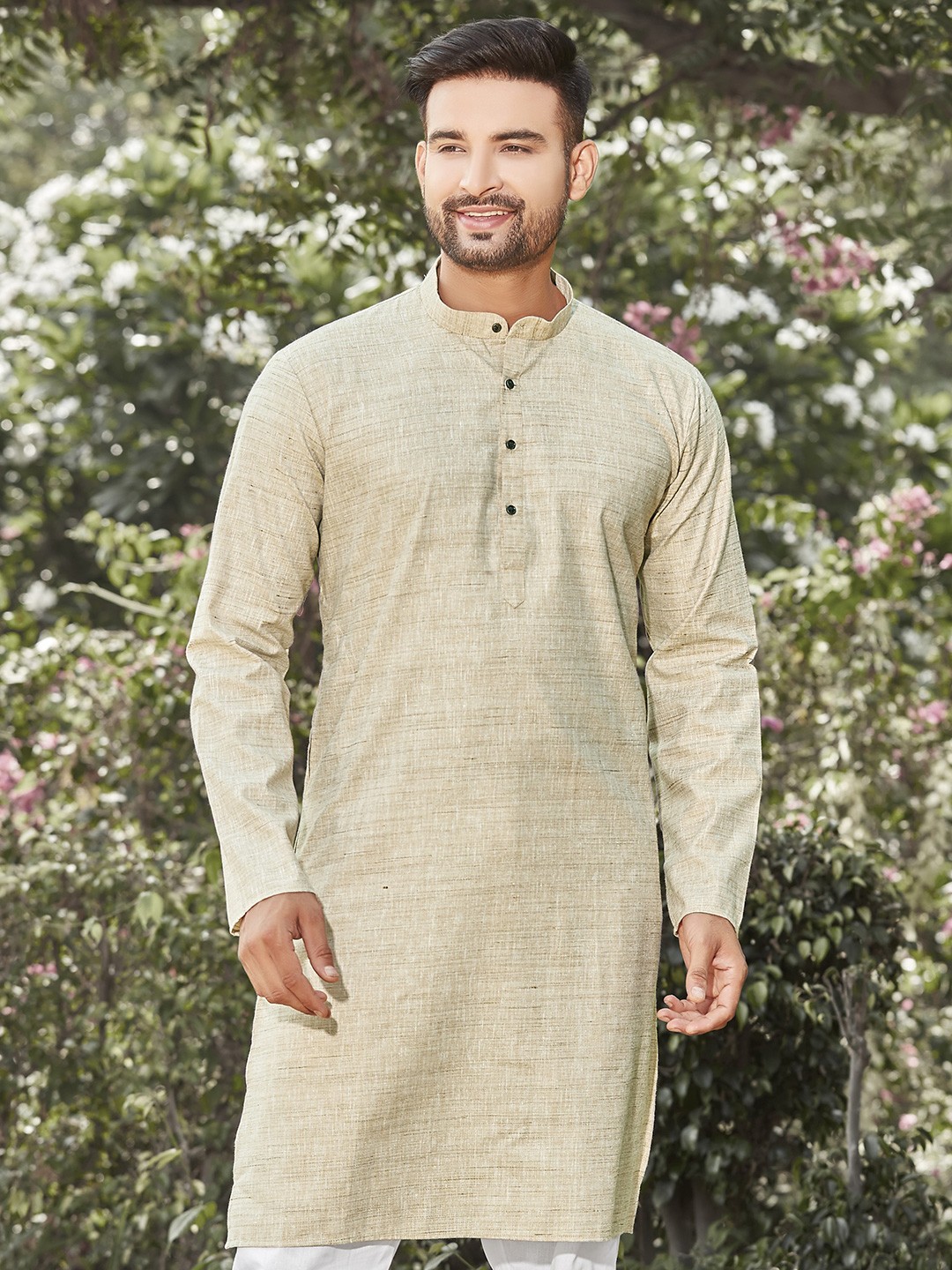 

Authentics Men Mirror Work Kurta, Camel brown