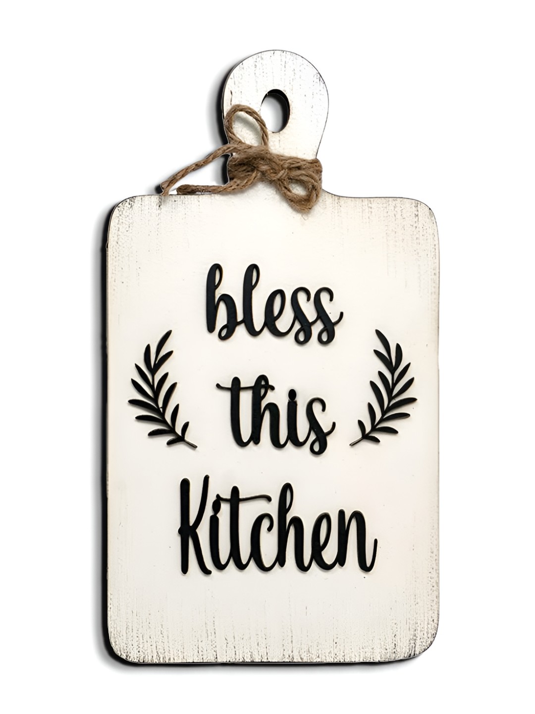 

TECHEL White & Brown Printed Wooden Wall Hanging