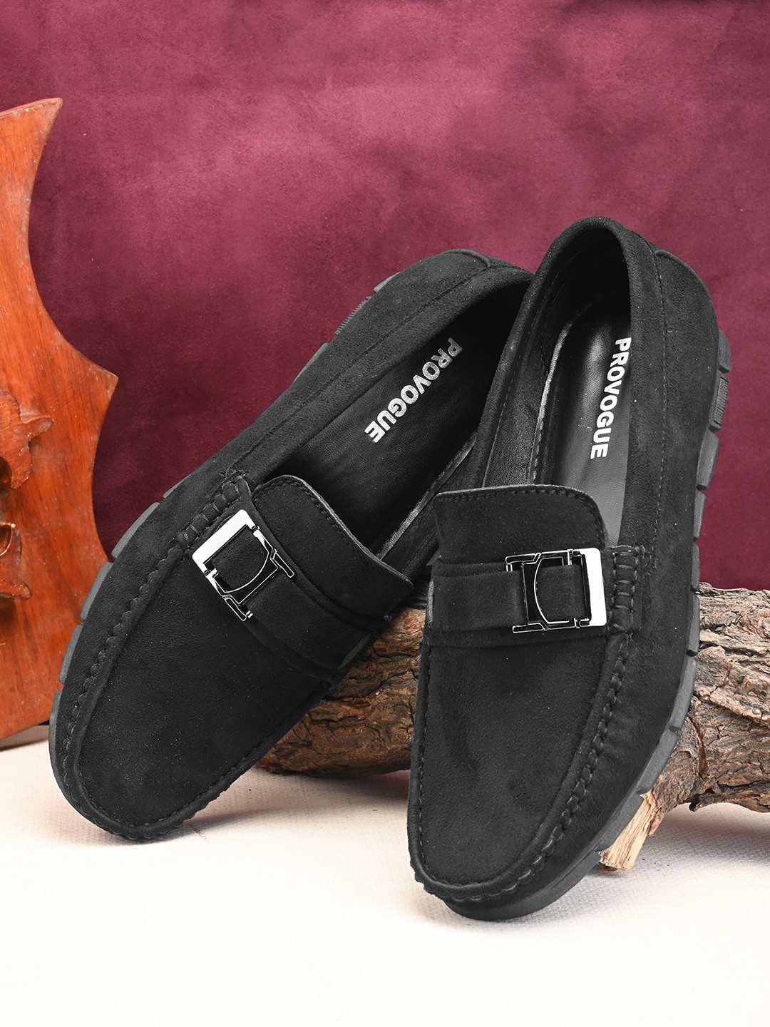 

Provogue Men Suede Loafers, Black