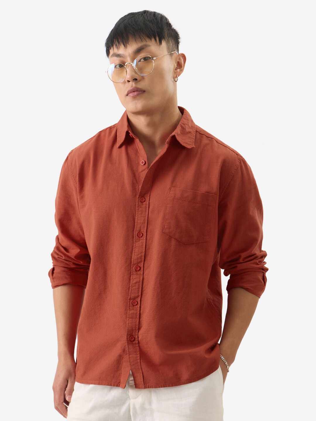 

The Souled Store Men Opaque Casual Shirt, Red