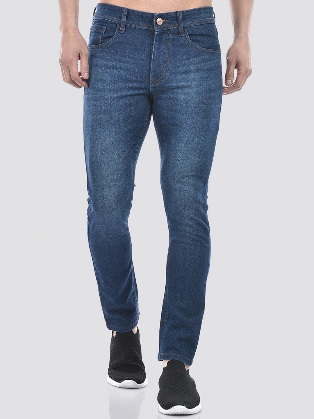 

Numero Uno Men Solid Tapered Fit Sustainable Stretchable Jeans, Blue