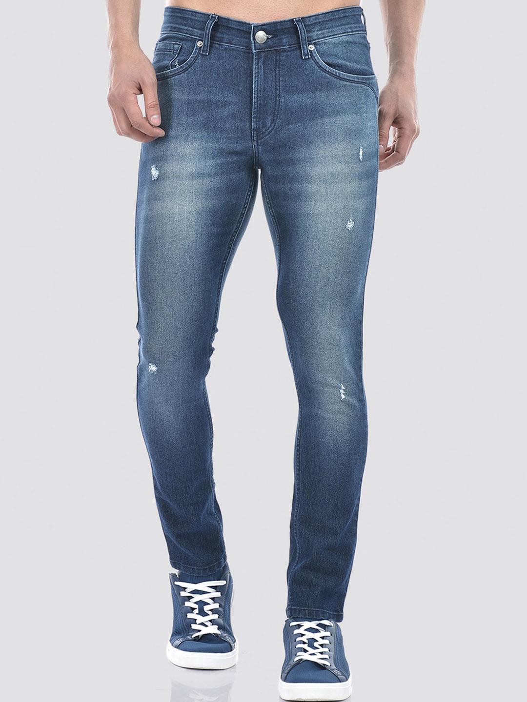 

Numero Uno Men Solid Skinny Fit Sustainable Stretchable Jeans, Navy blue